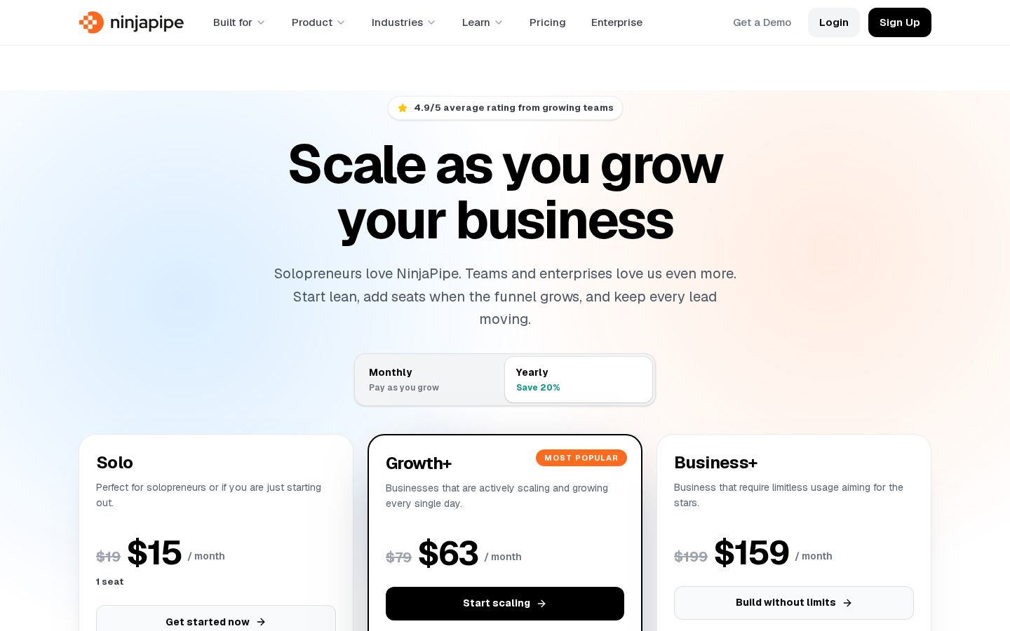 NinjaPipe Pricing