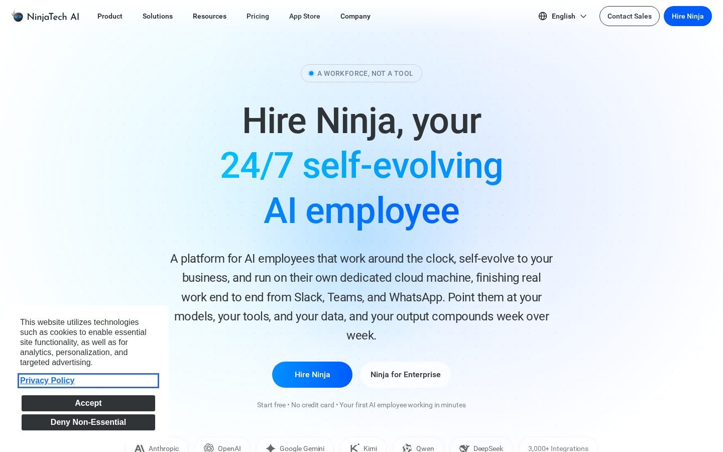 NinjaTech AI Homepage