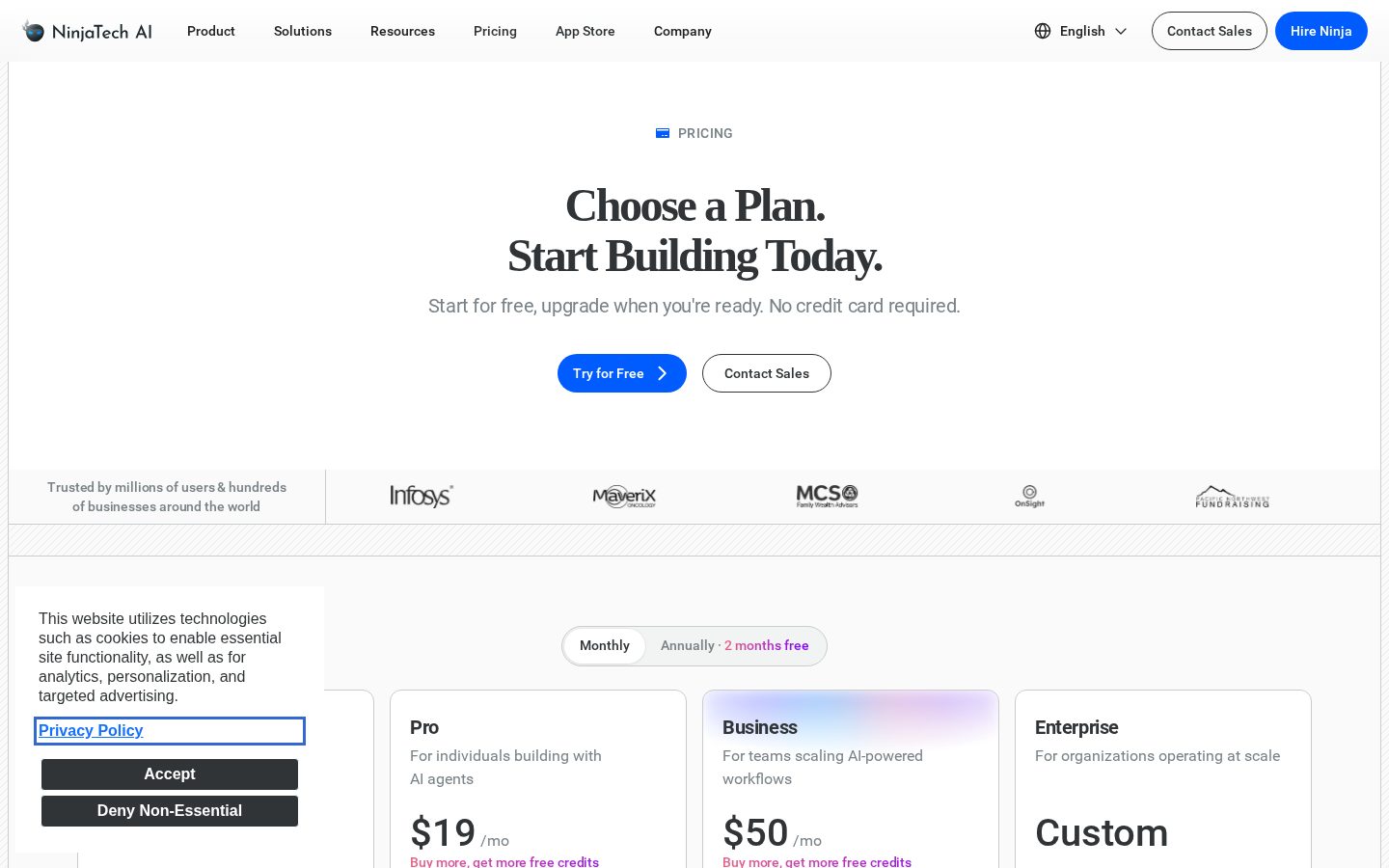NinjaTech AI Pricing