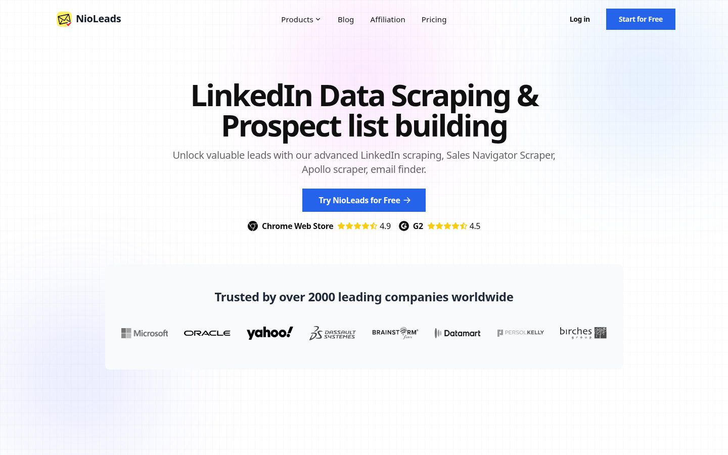 NioLeads Homepage