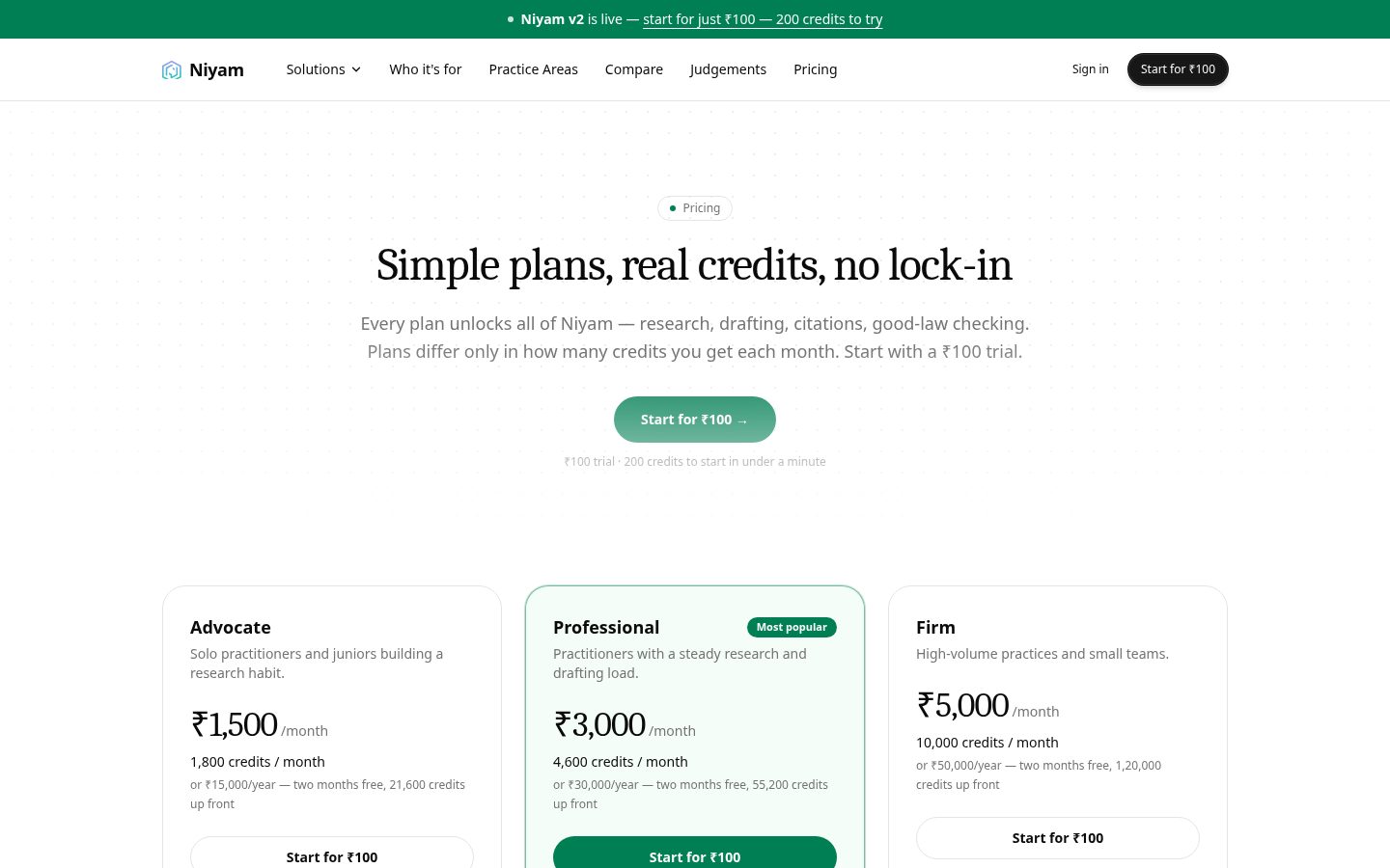 Niyam Pricing