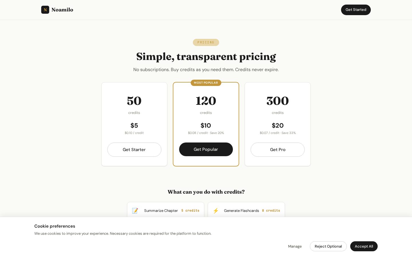 Noamilo Pricing