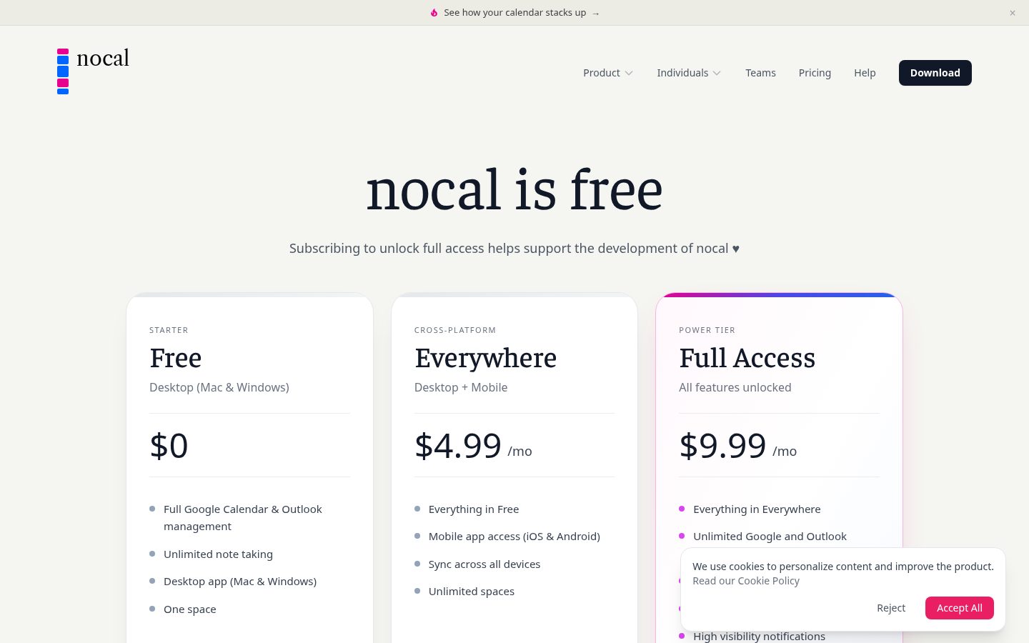 nocal Pricing