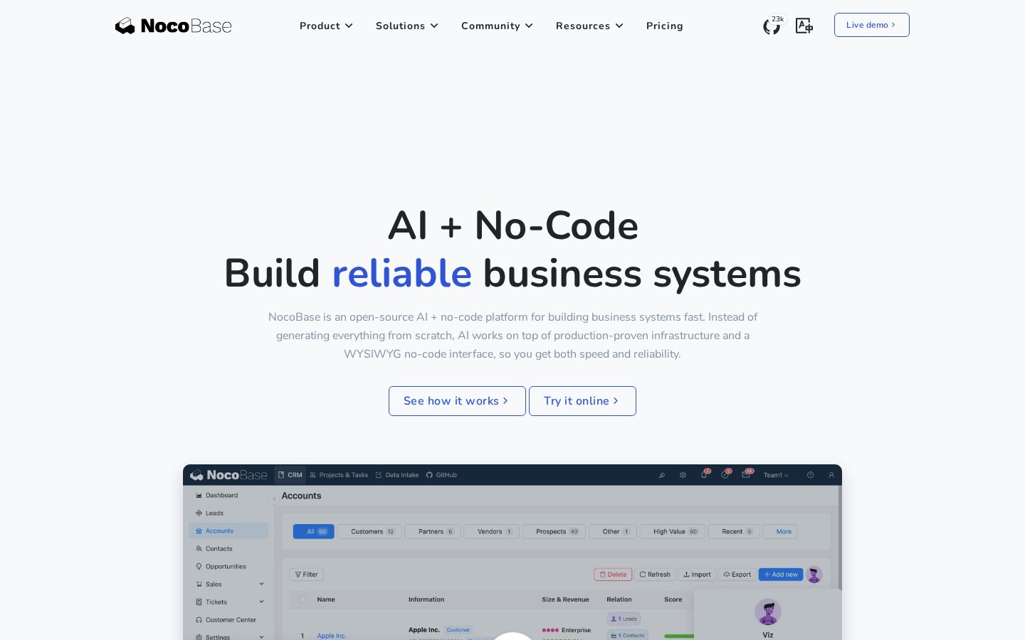 NocoBase 2.0 Homepage