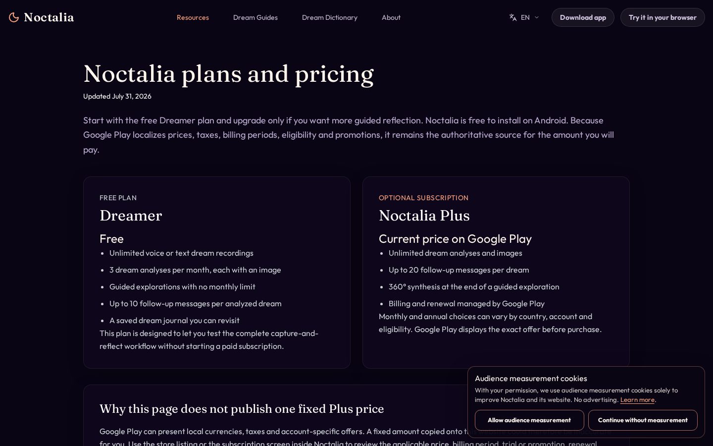 Noctalia Pricing