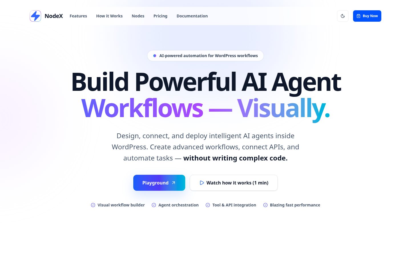 NodeX AI Homepage