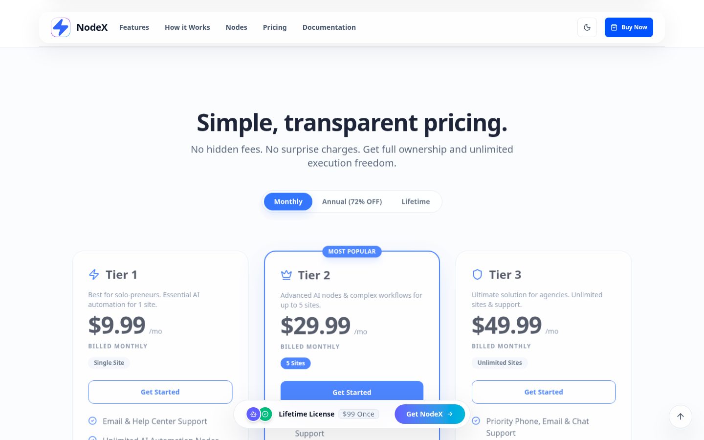NodeX AI Pricing