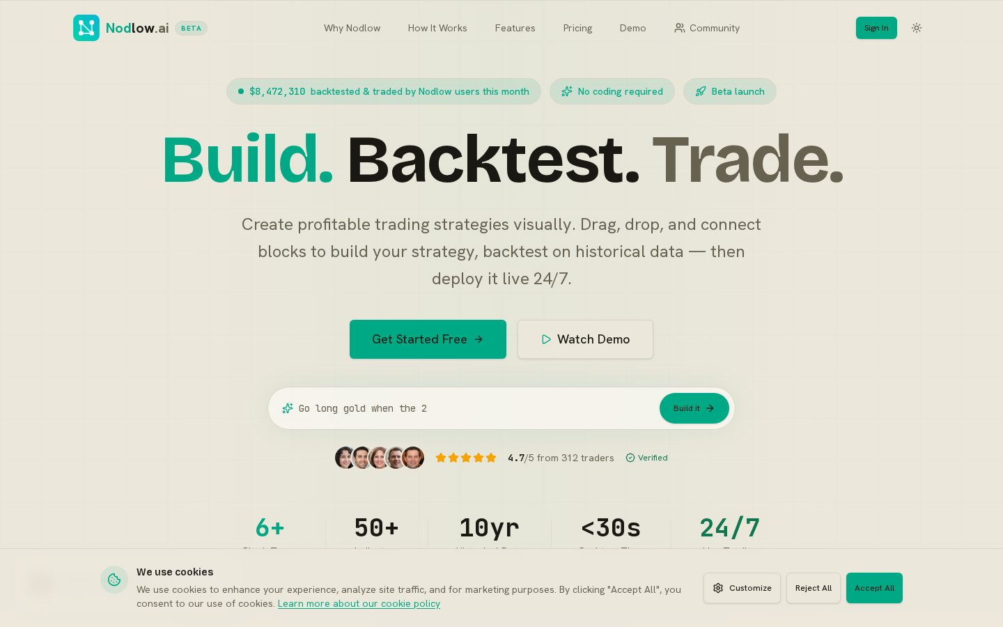Nodlow.ai Homepage