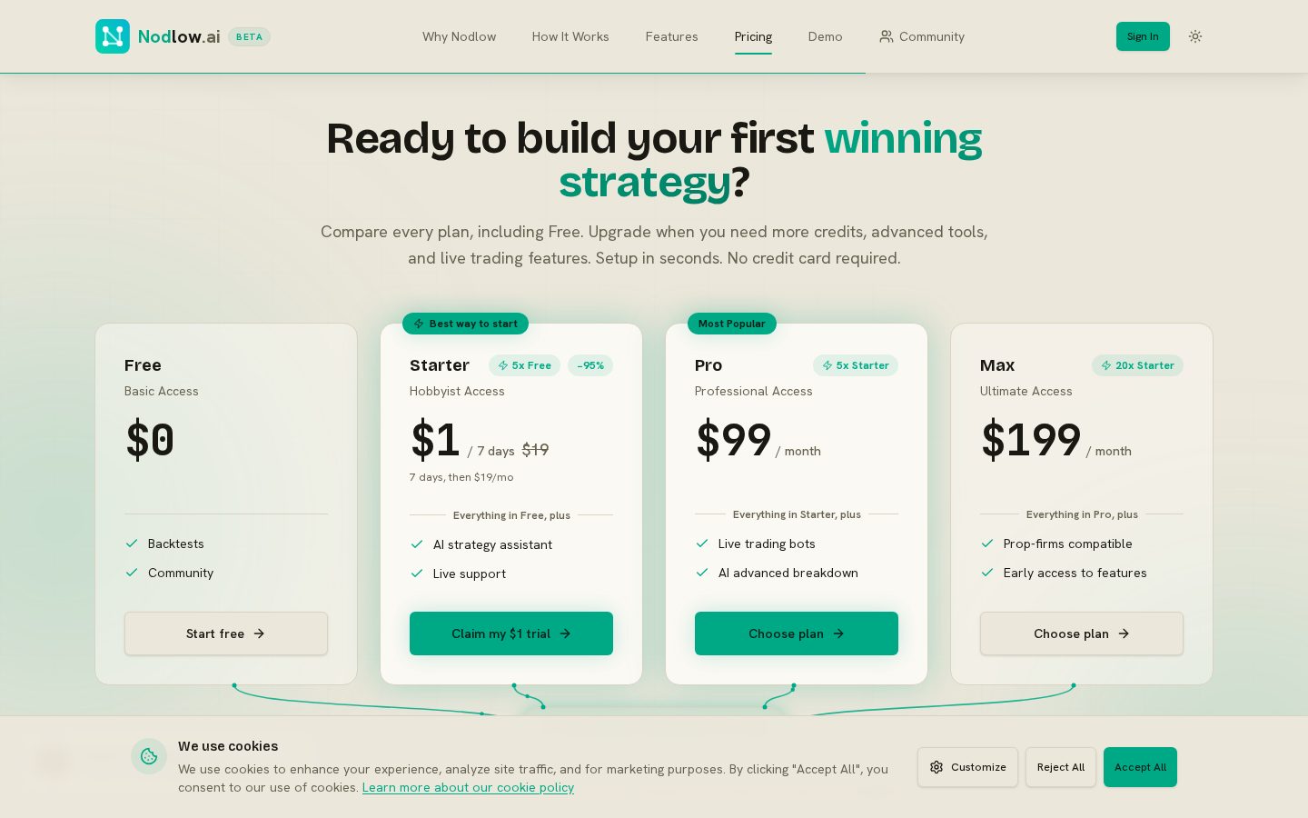 Nodlow.ai Pricing