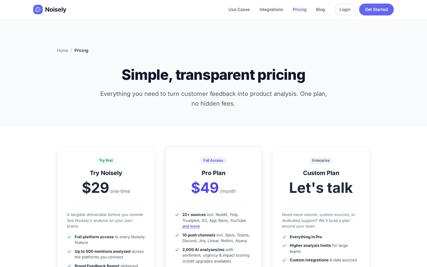 Noisely Pricing