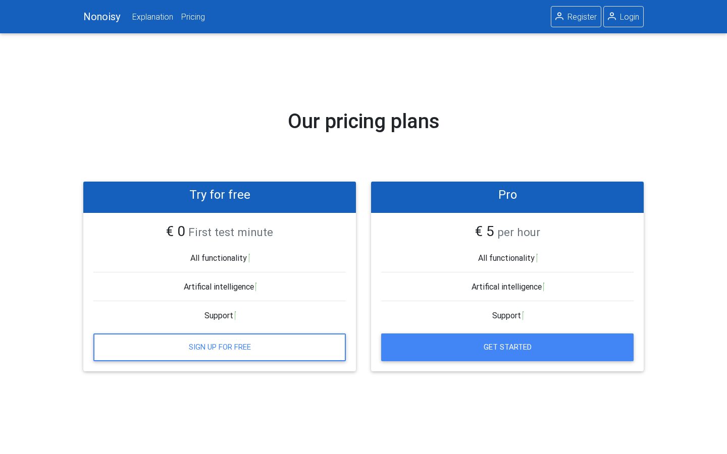 Nonoisy Pricing