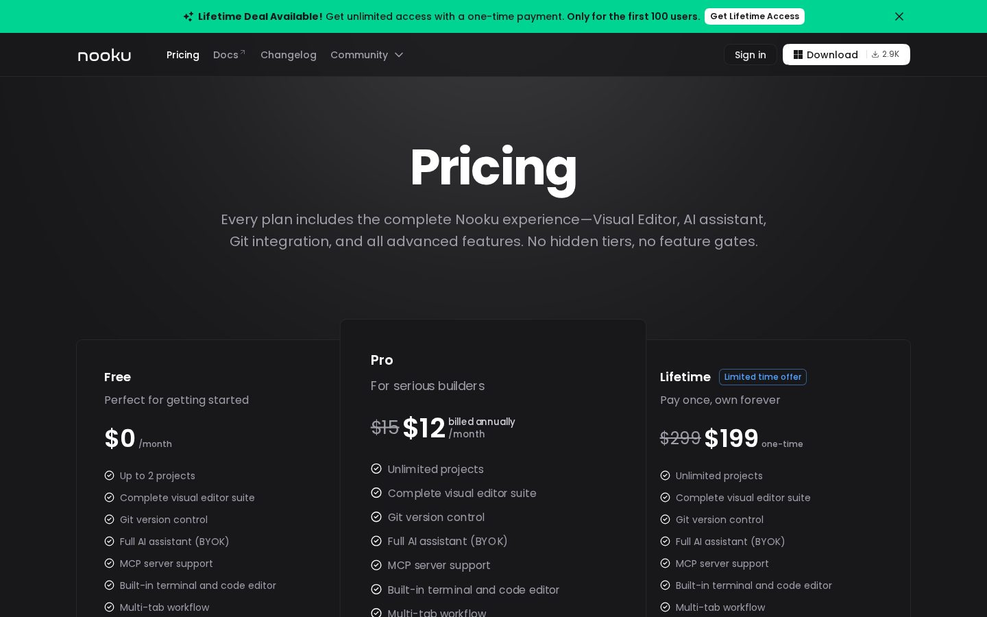 Nooku Pricing