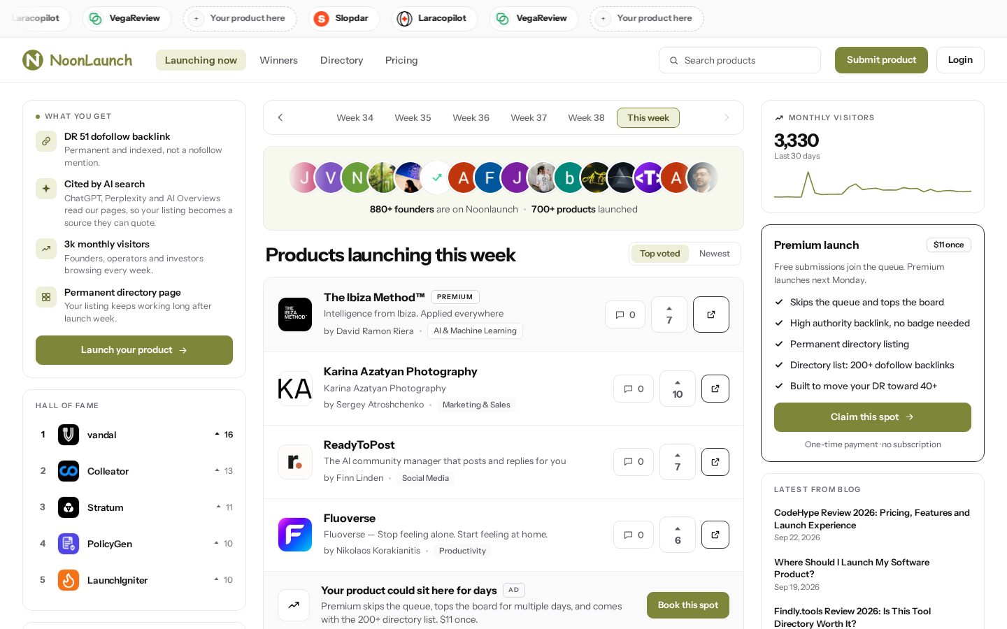 Noonlaunch Homepage