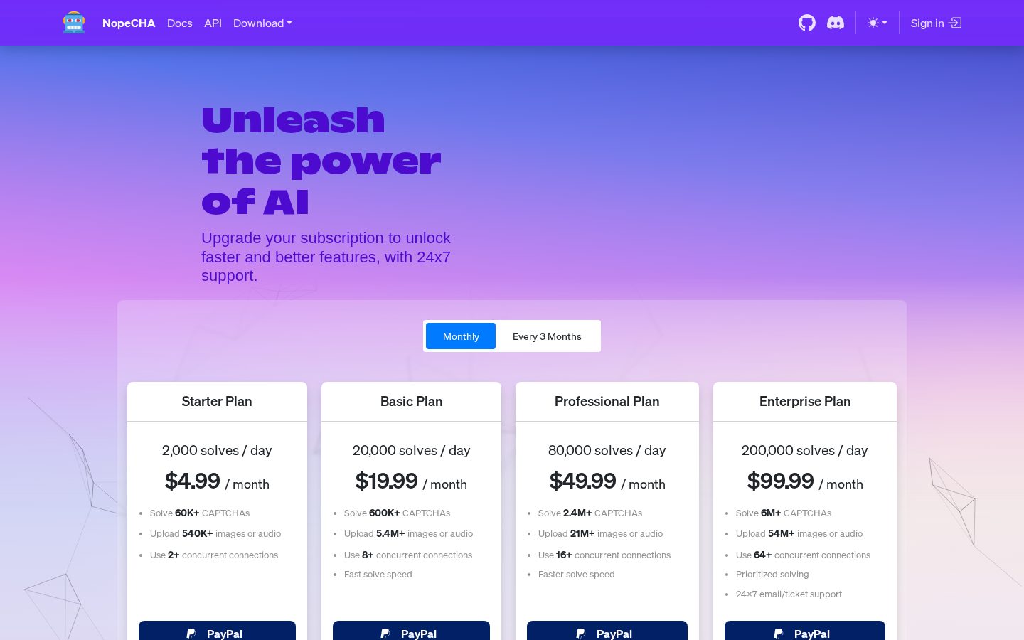 NopeCHA Pricing