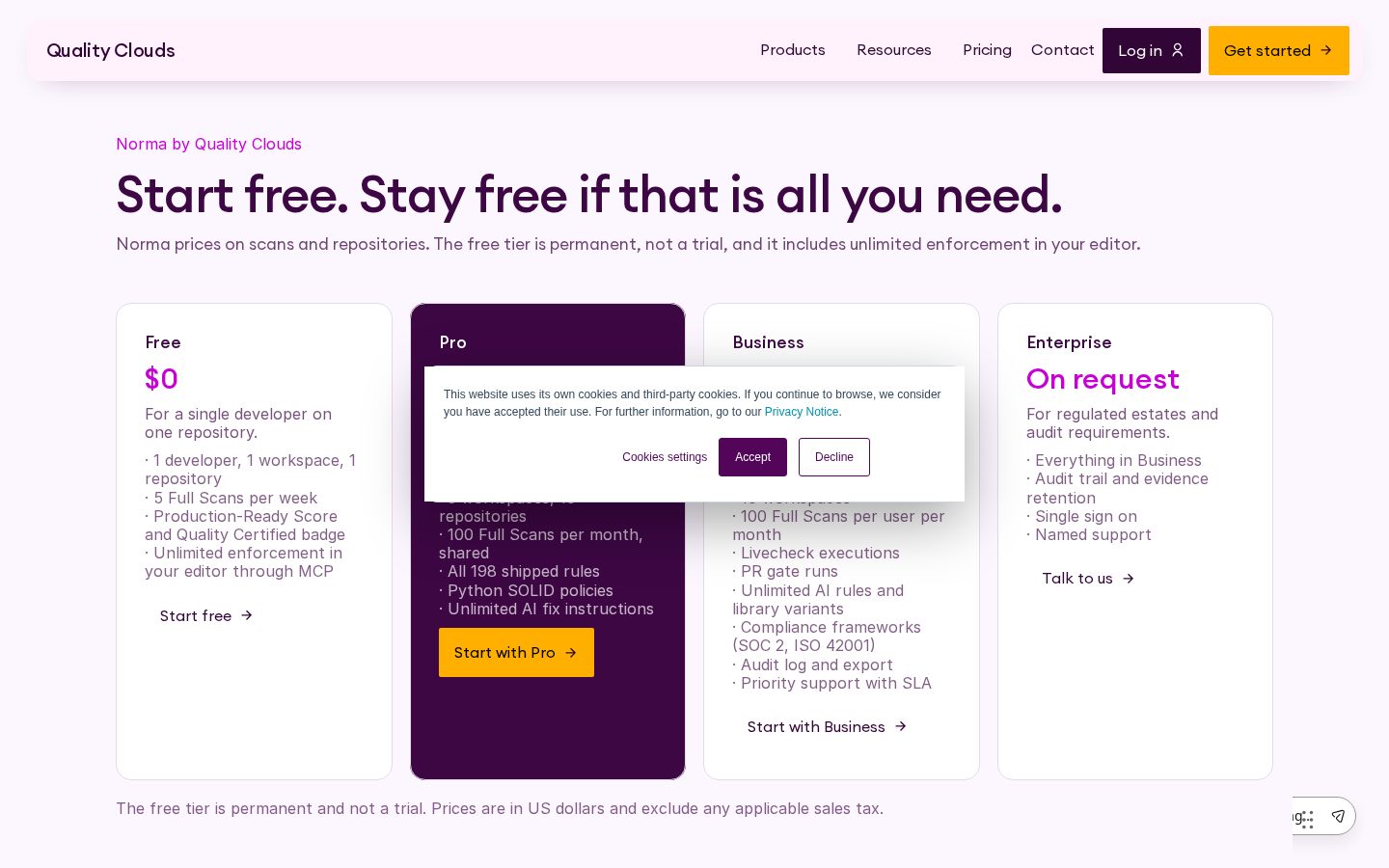 Norma Pricing