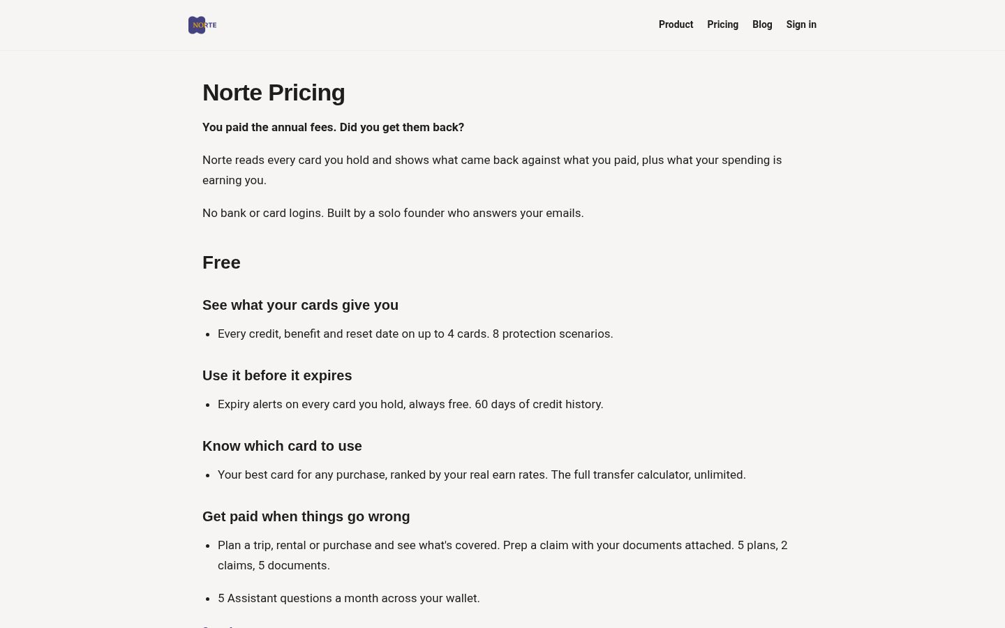 Norte Pricing