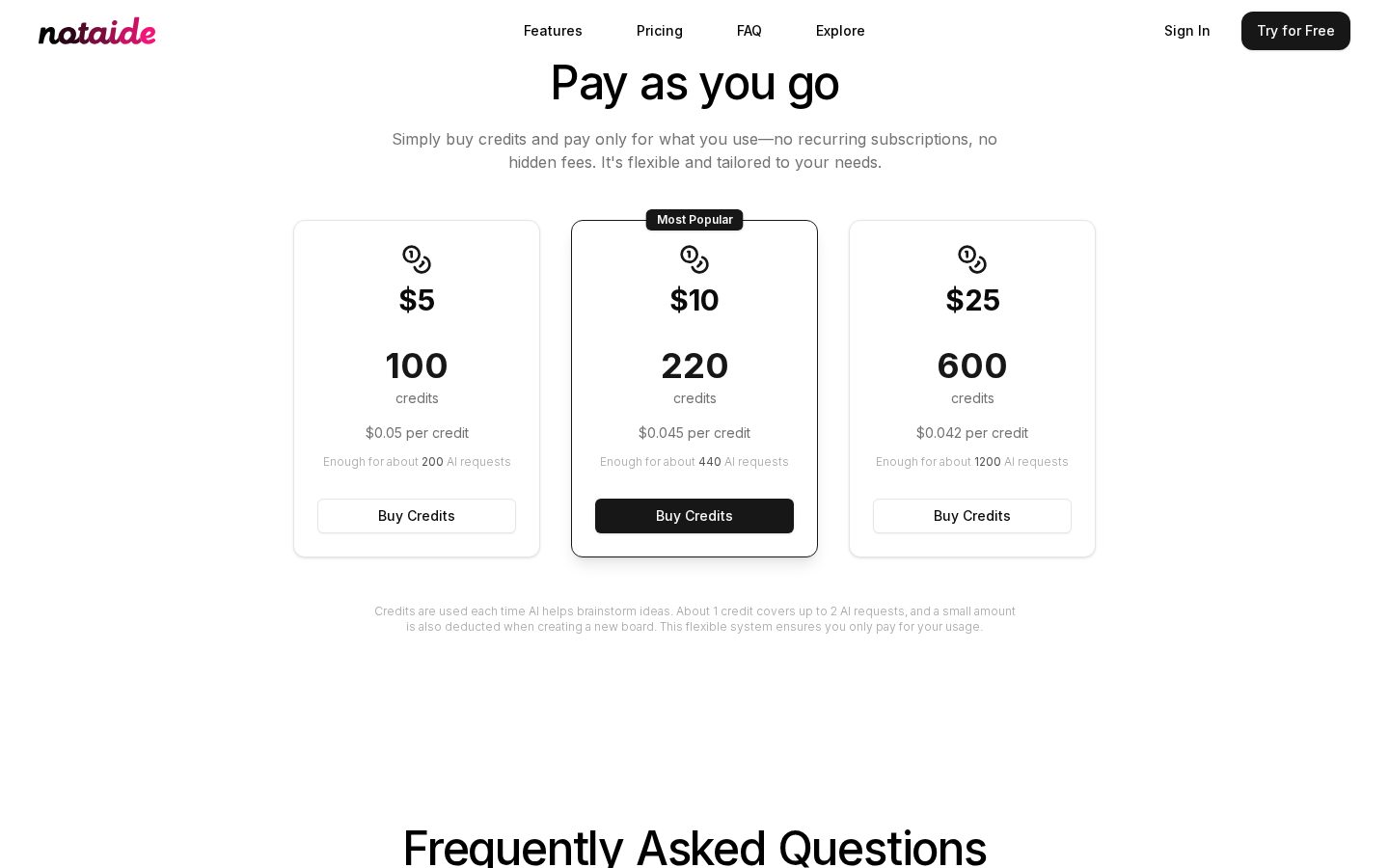 Notaide Pricing