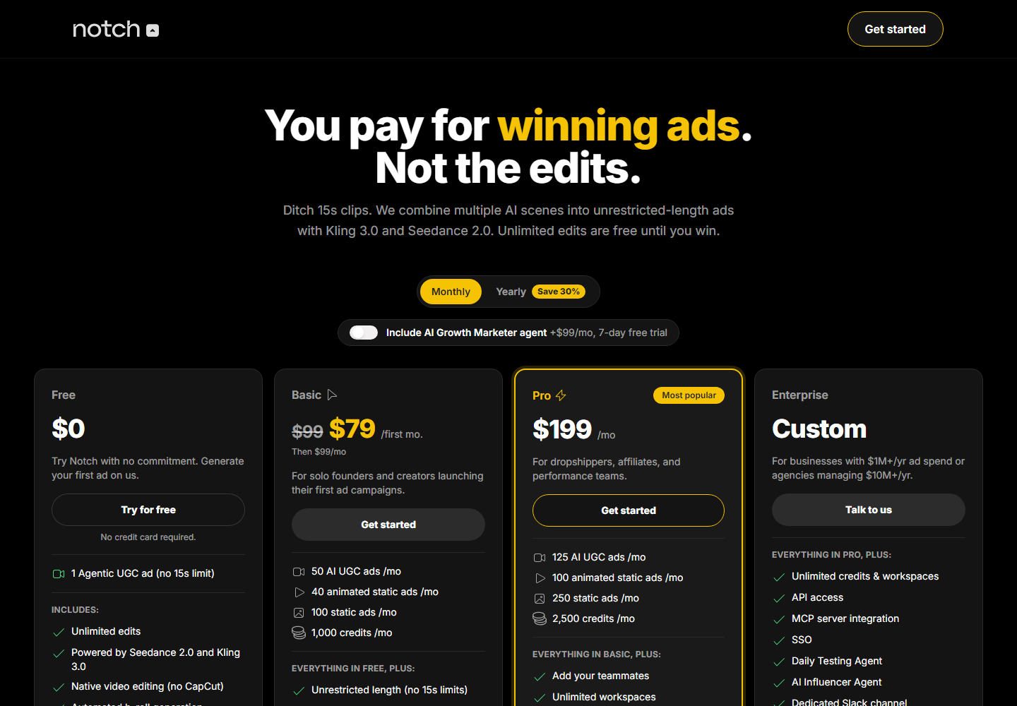Notch pricing