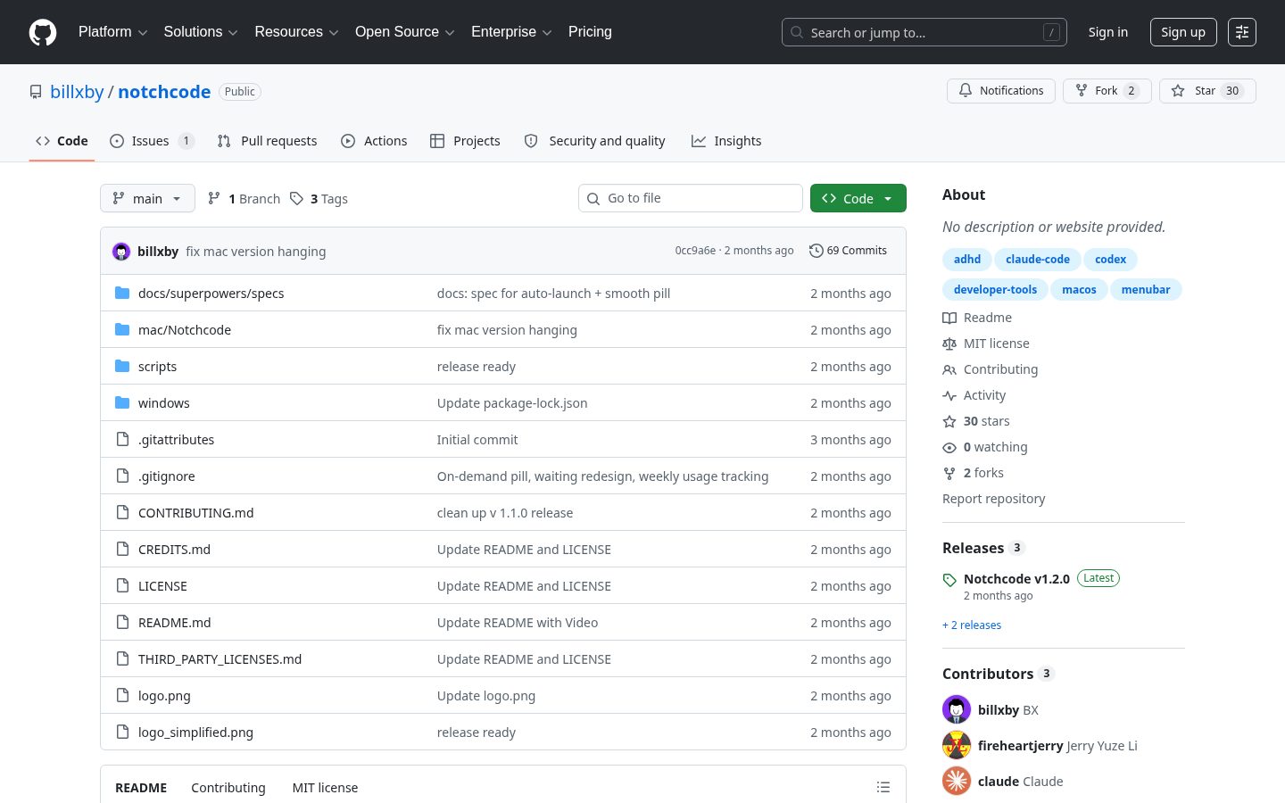 Notchcode Homepage