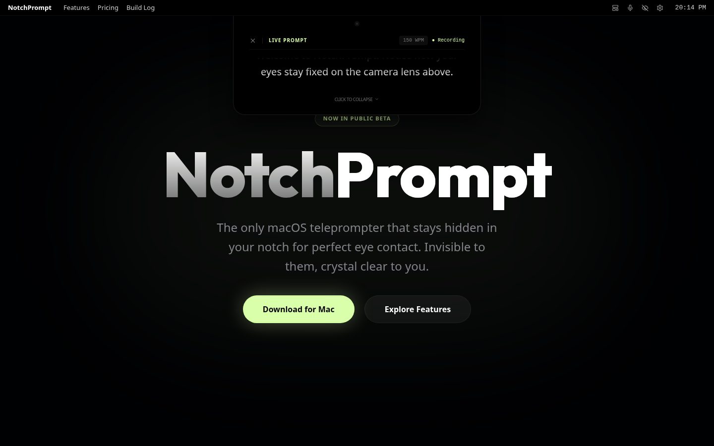 NotchPrompt Homepage