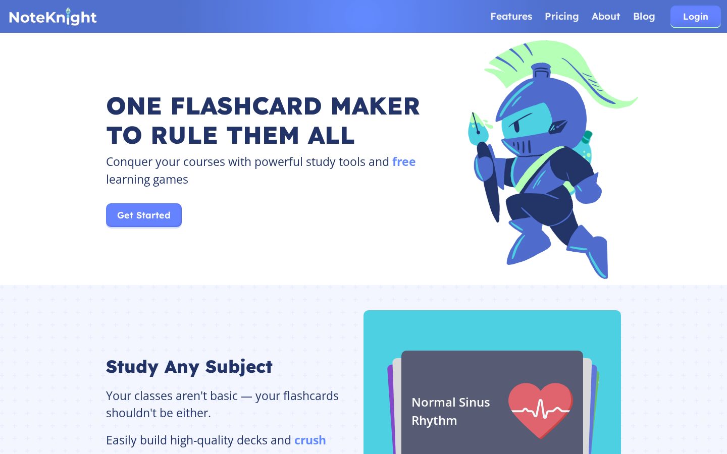 NoteKnight Homepage