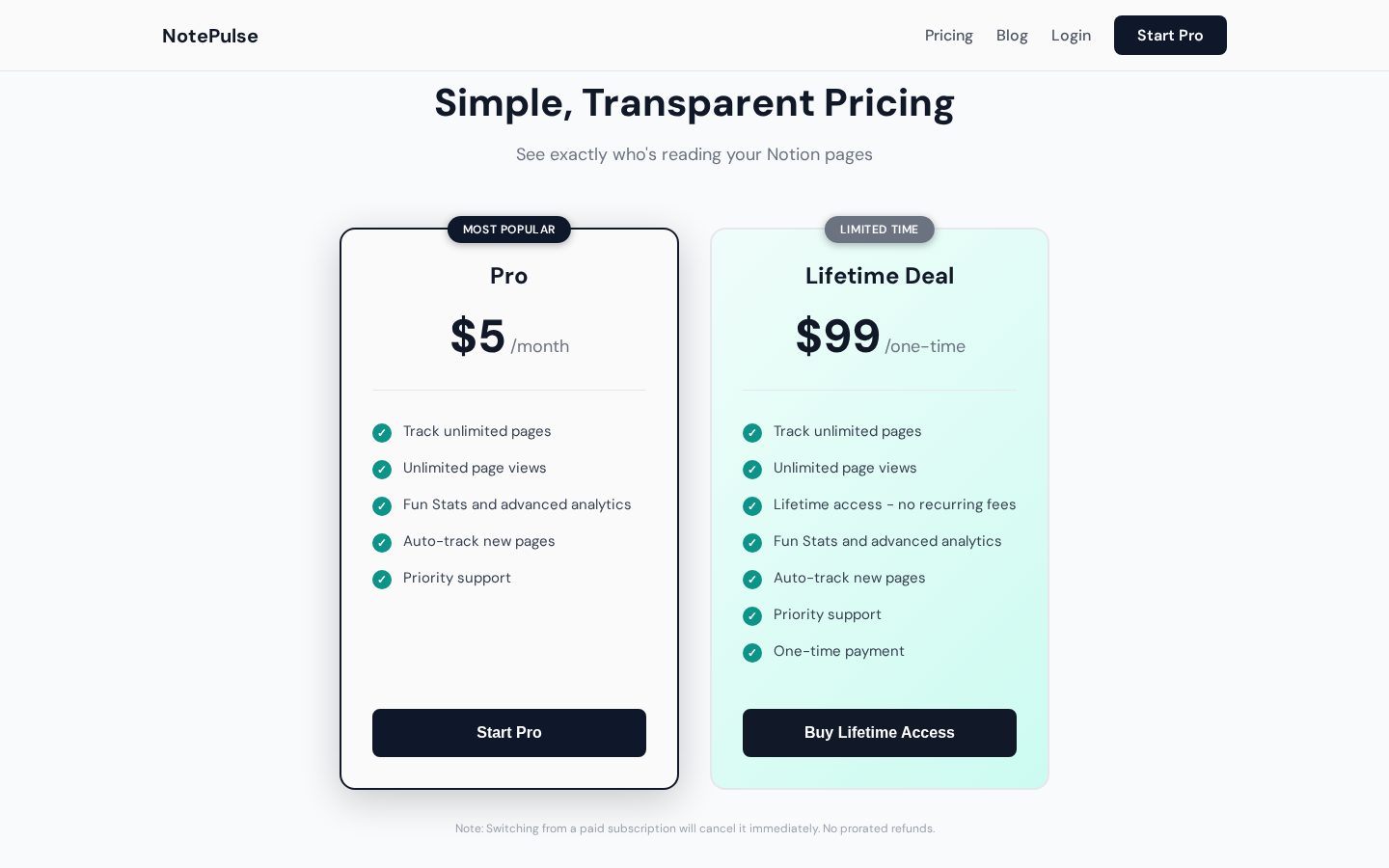 NotePulse Pricing