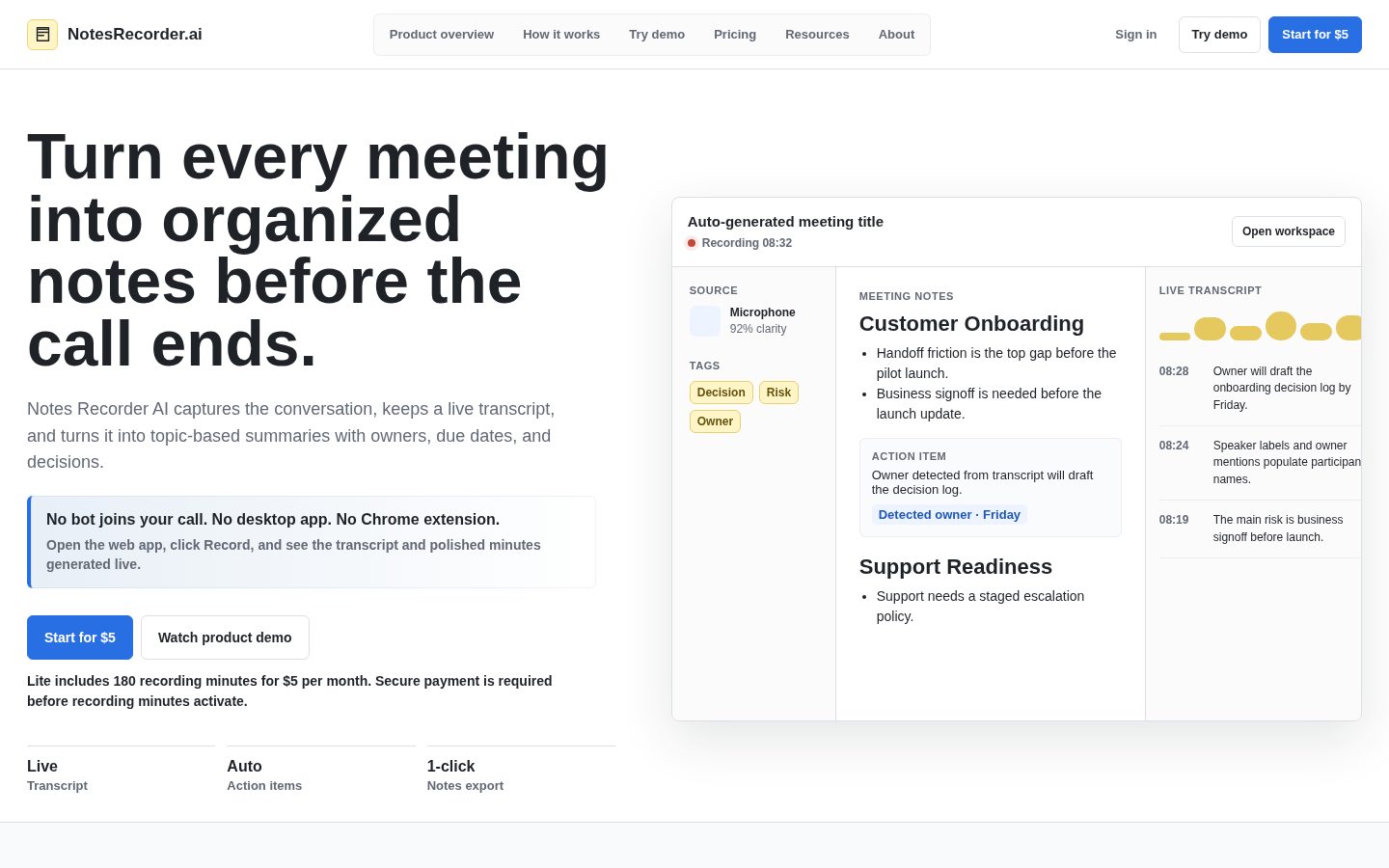 Notes Recorder Homepage