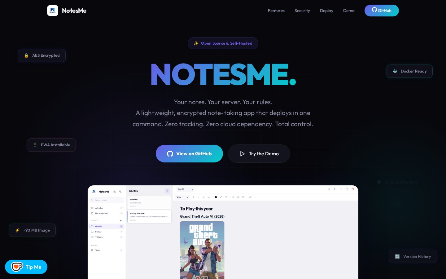 NotesMe Homepage