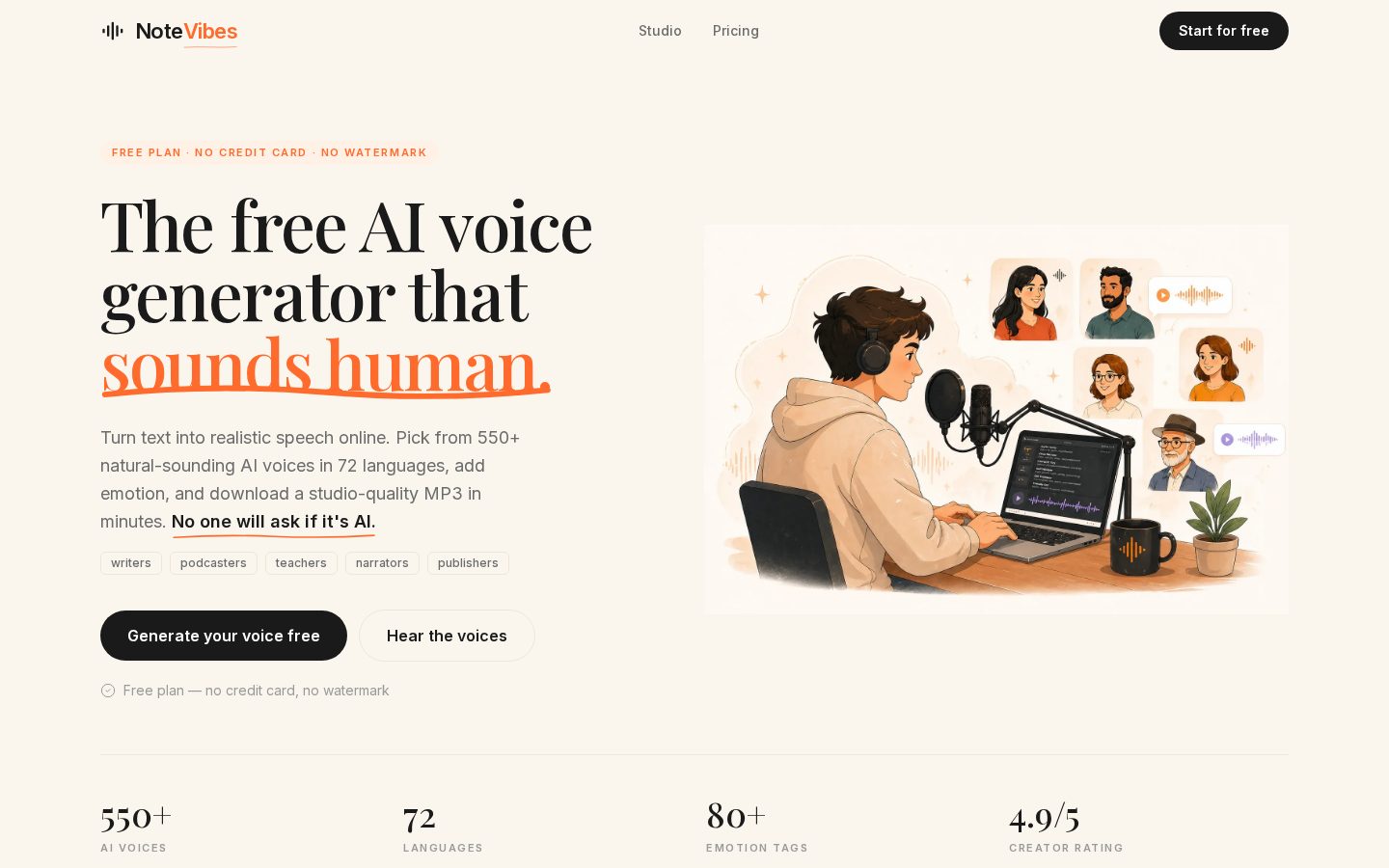 Notevibes Homepage