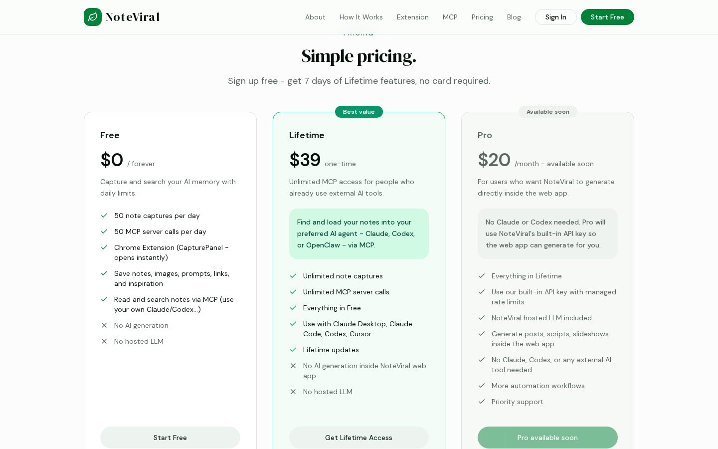 NoteViral Pricing