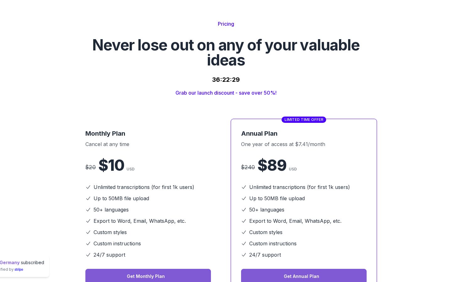 NoteVocal Pricing
