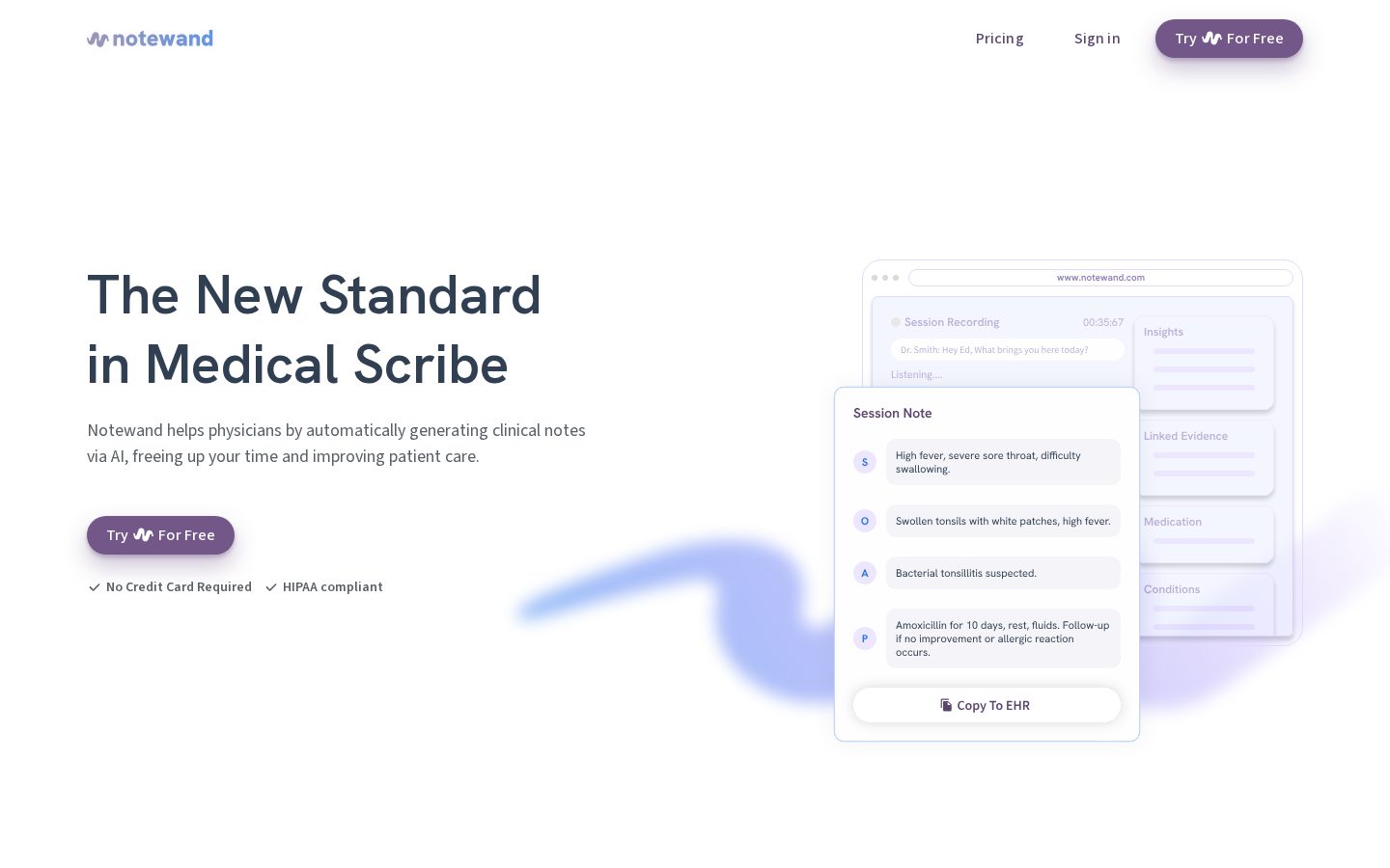 Notewand Homepage