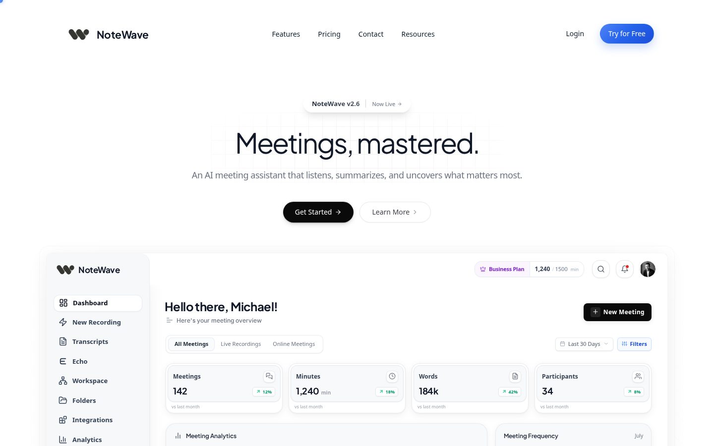NoteWave Homepage