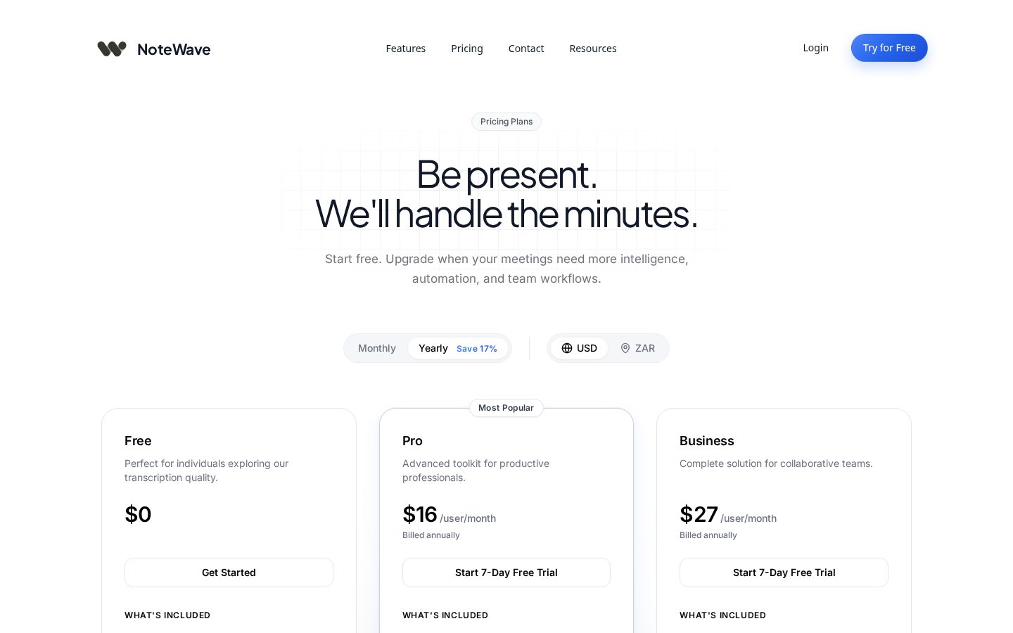 NoteWave Pricing