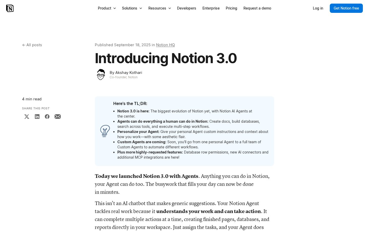Notion 3.0 Homepage