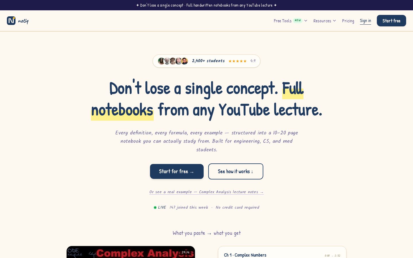 Notiq Homepage