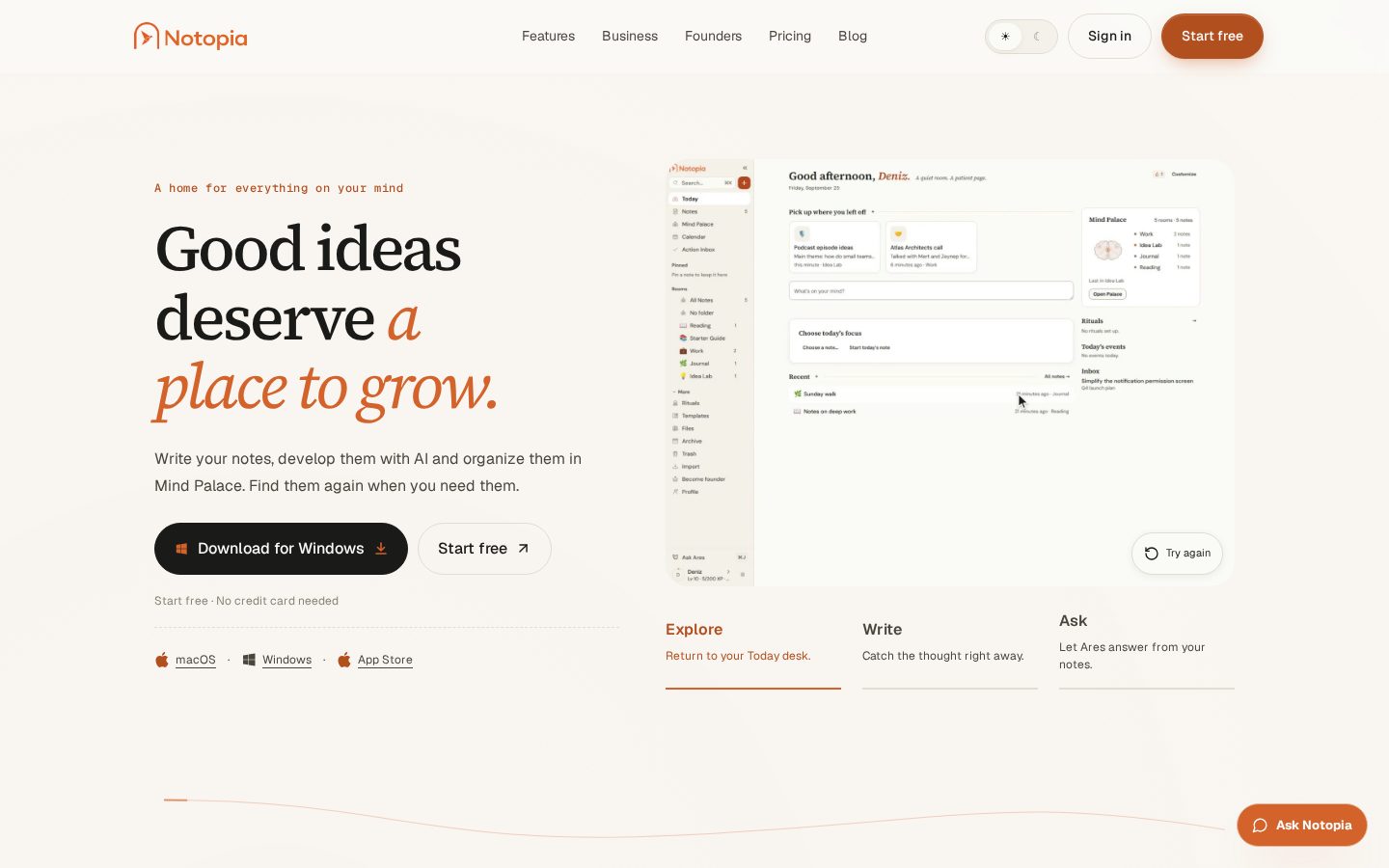 Notopia Homepage