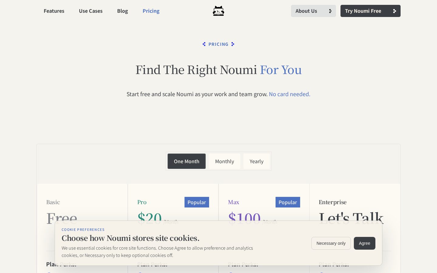 Noumi Pricing