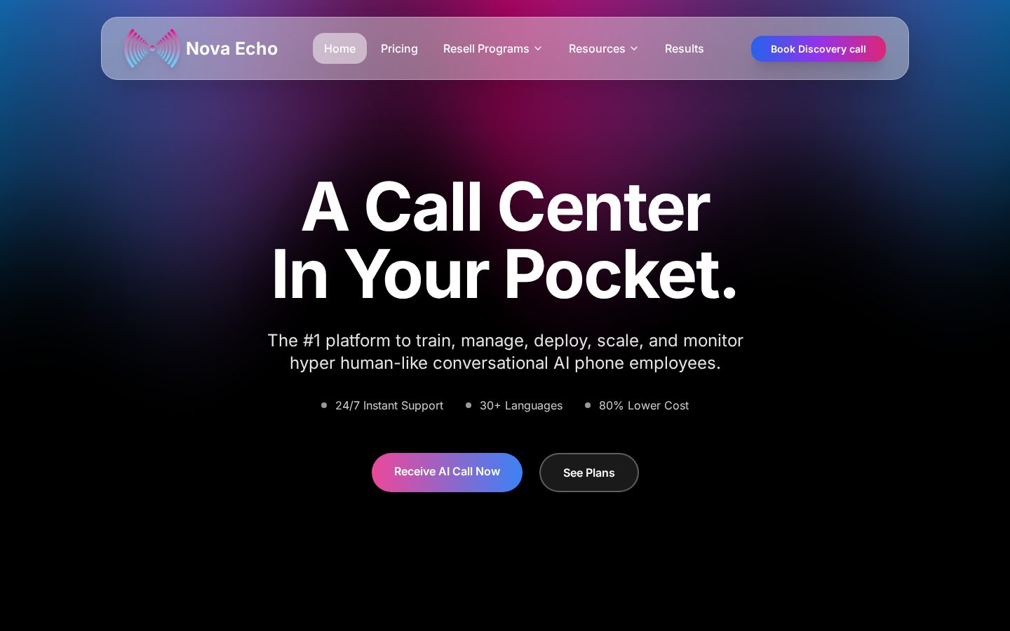 Nova Echo AI Homepage