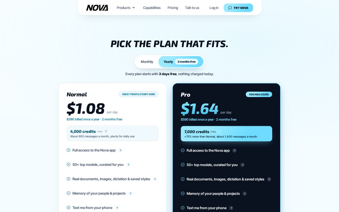 Nova OS Pricing