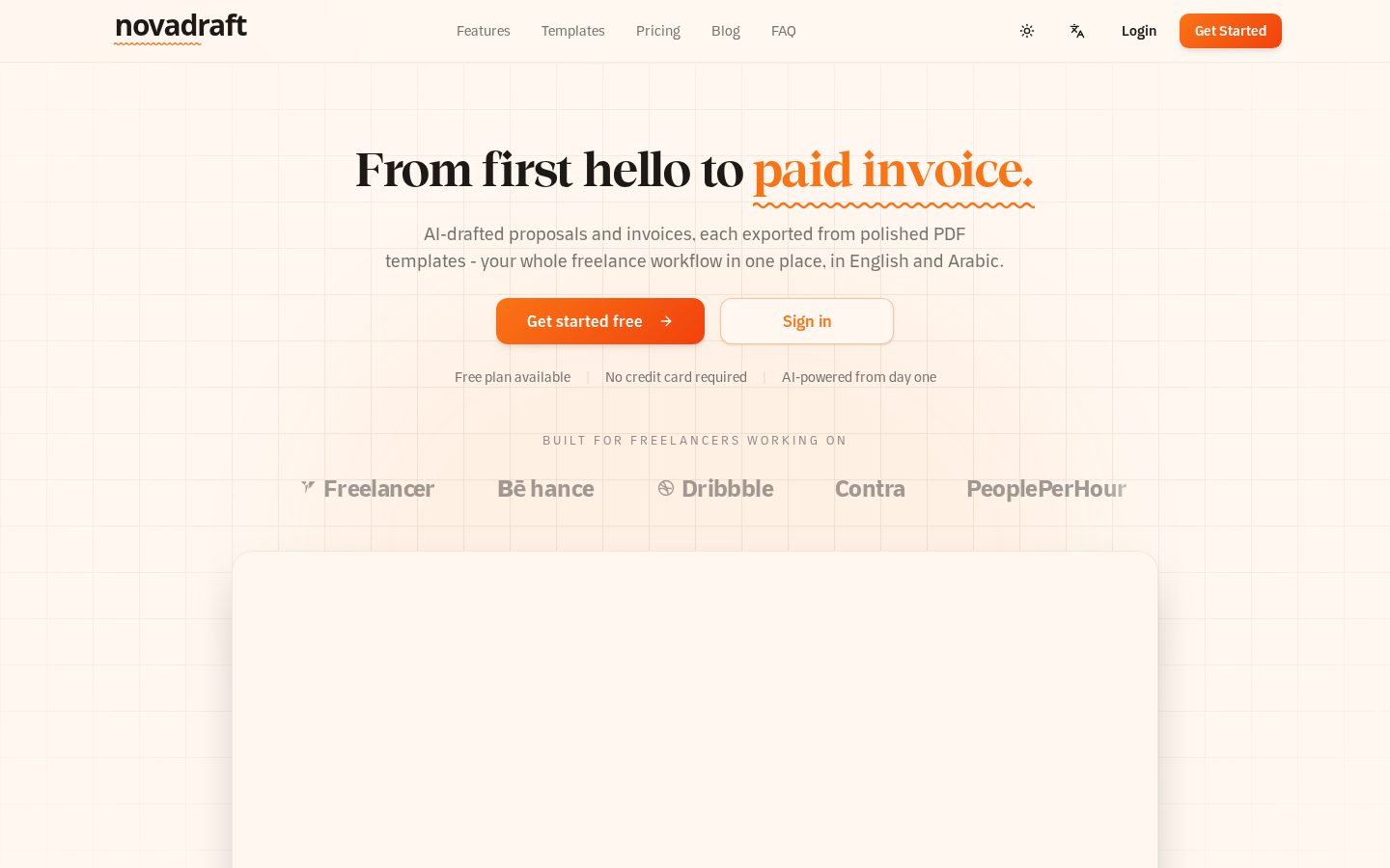 NovaDraft Homepage