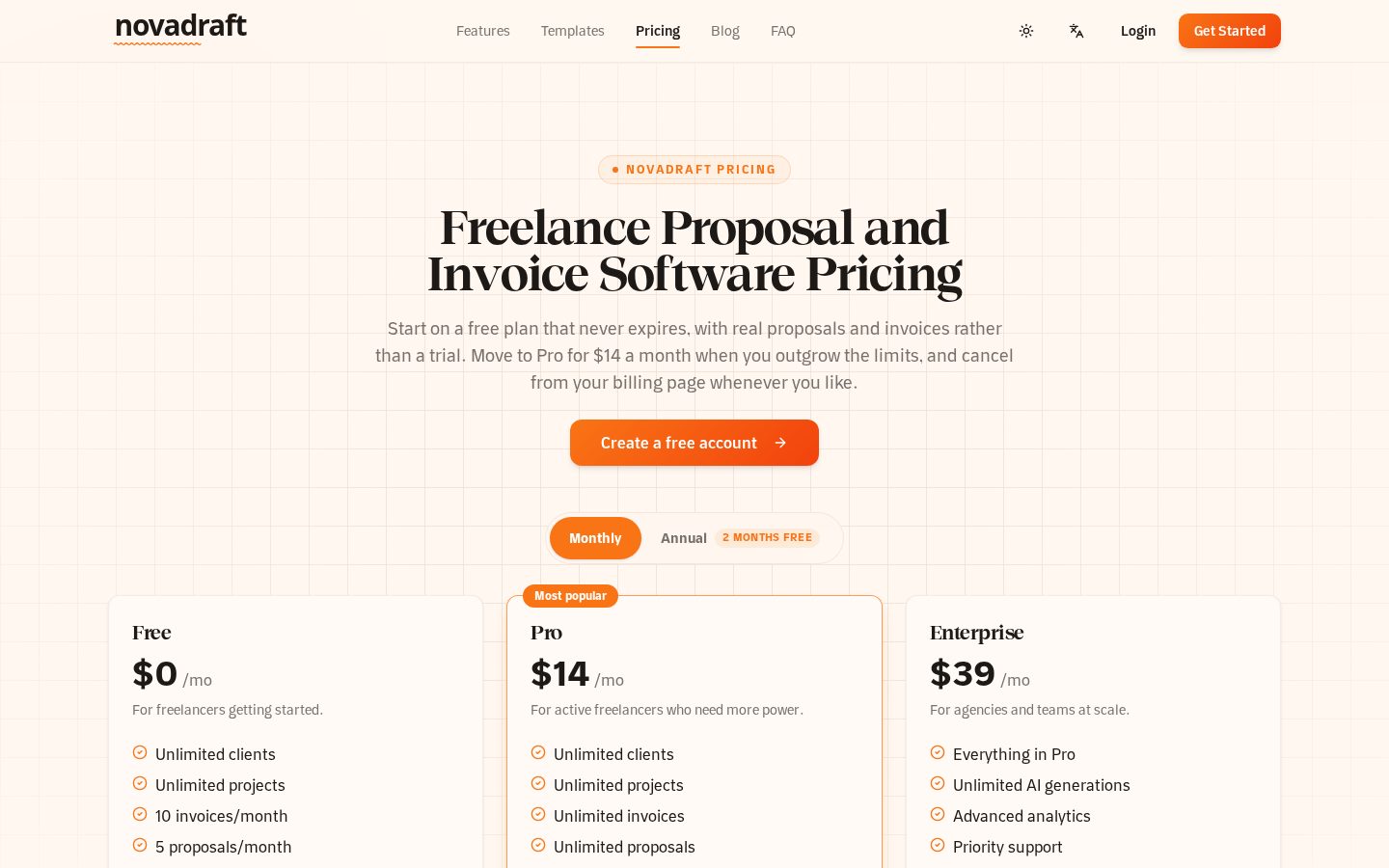 NovaDraft Pricing