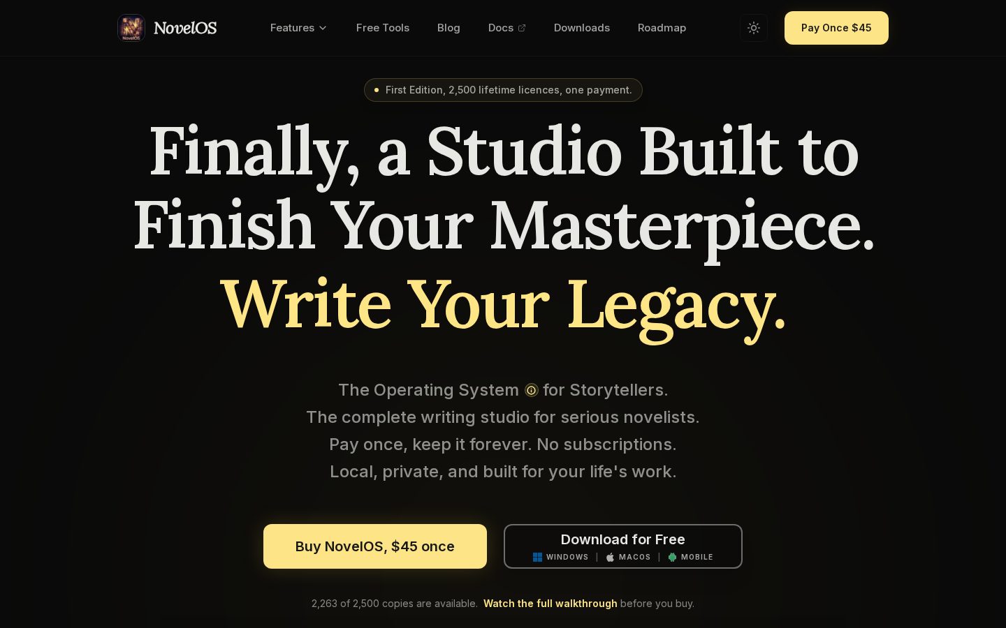 NovelOS Studio Homepage