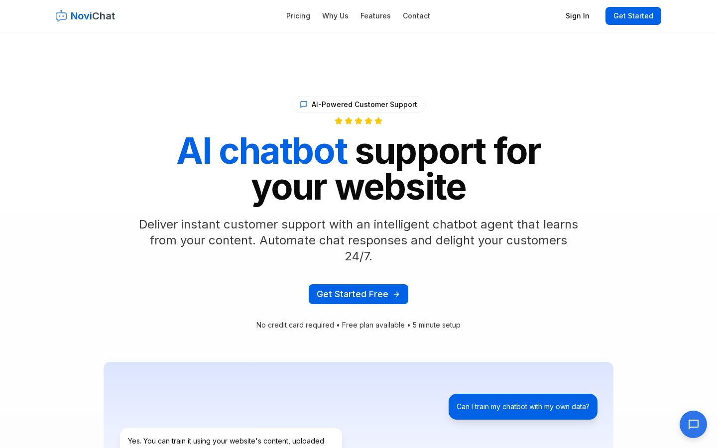 NoviChat Homepage
