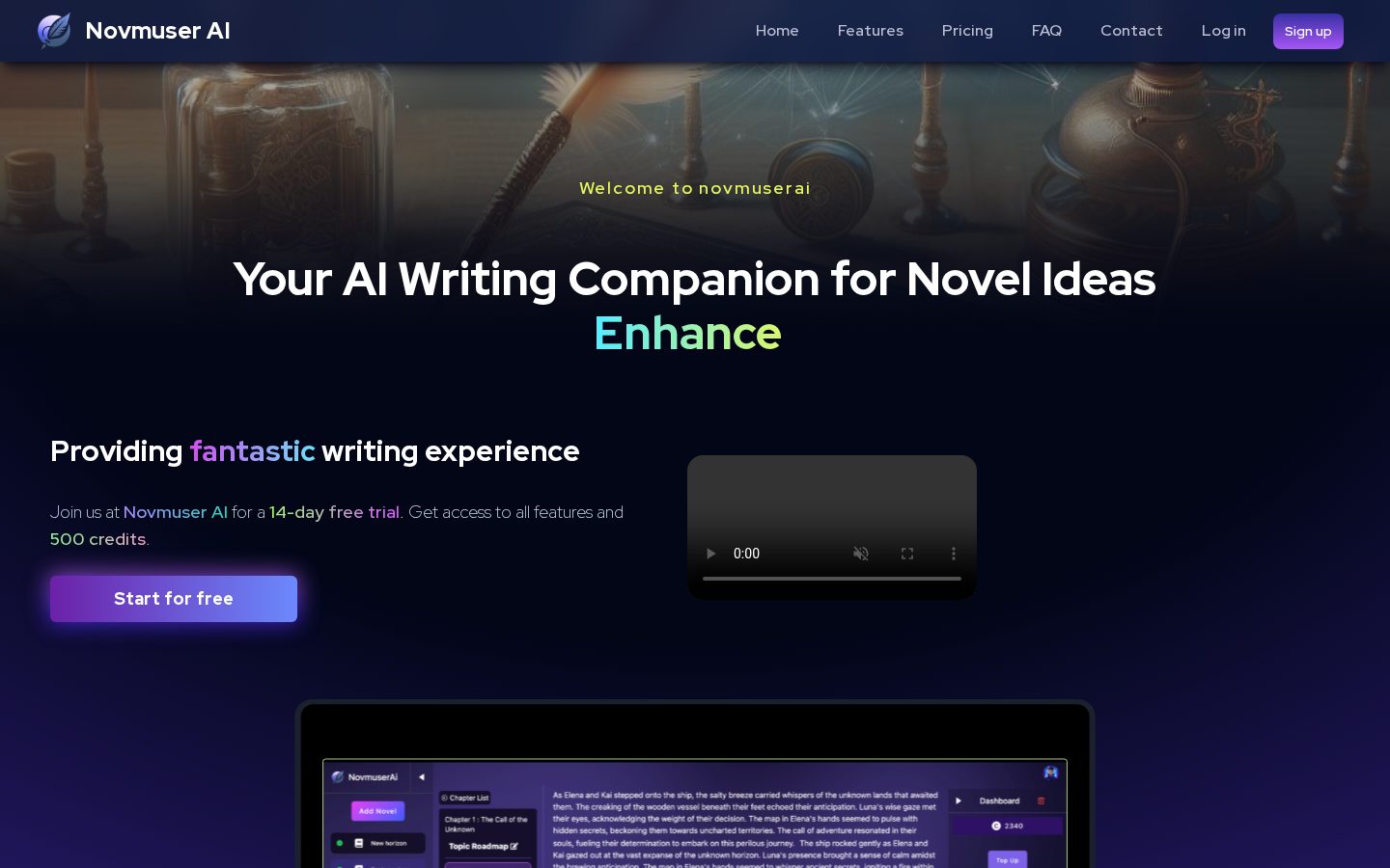 Novmuser AI Homepage