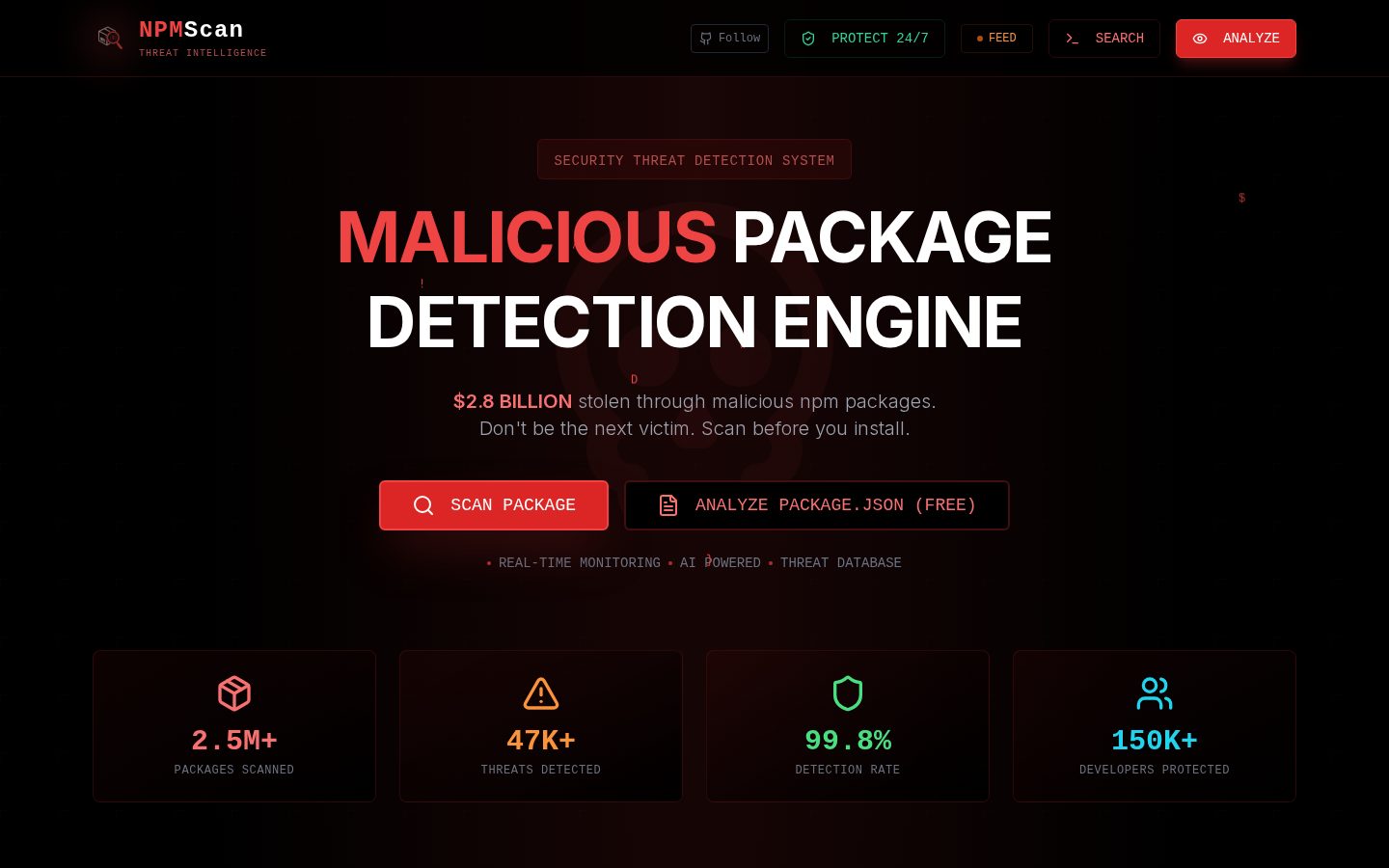 NPMScan Homepage