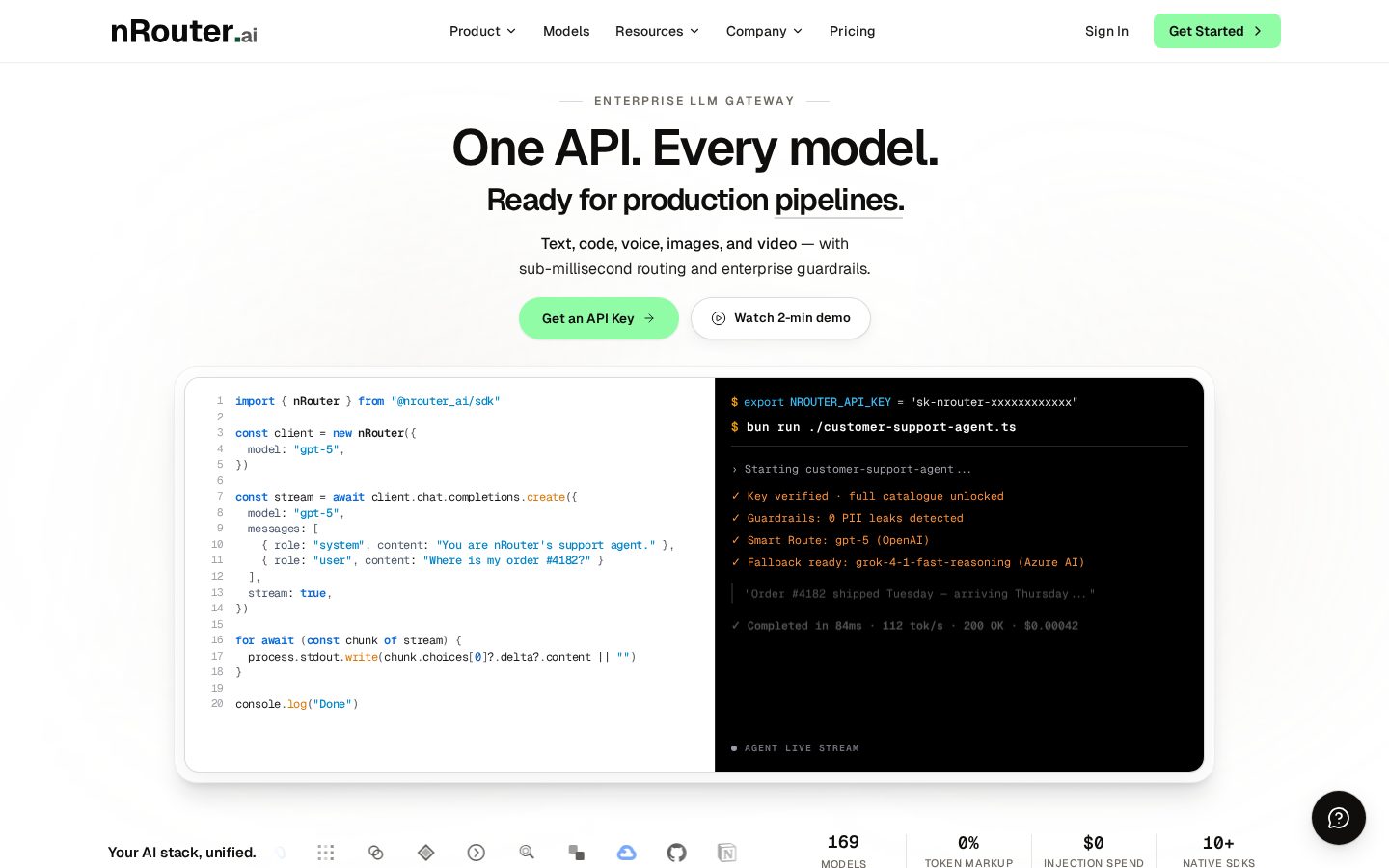 nRouter.ai Homepage
