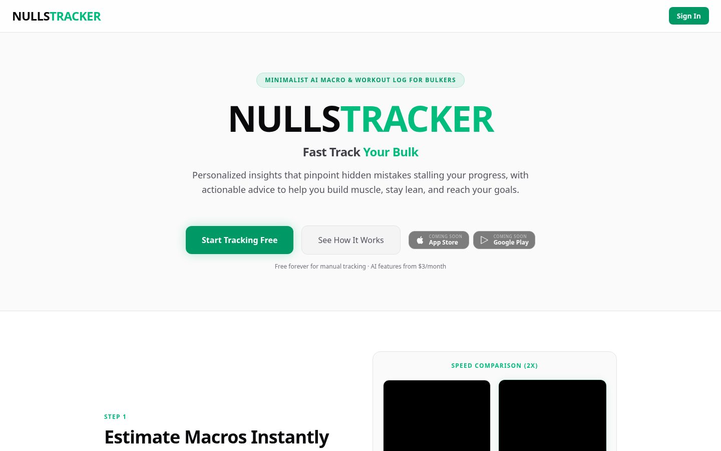 Nulls Tracker Homepage