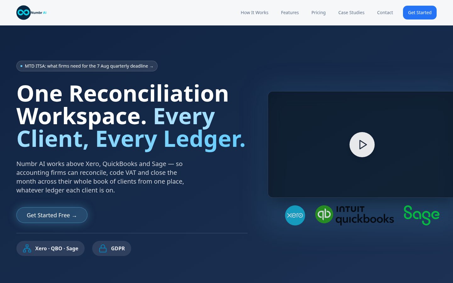 Numbr AI Homepage