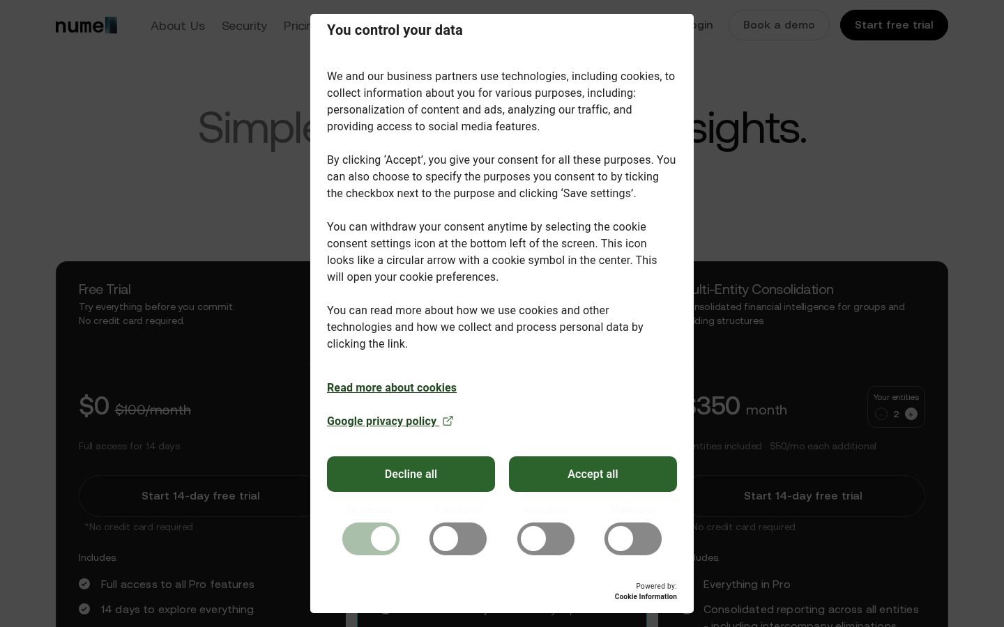 Nume Pricing